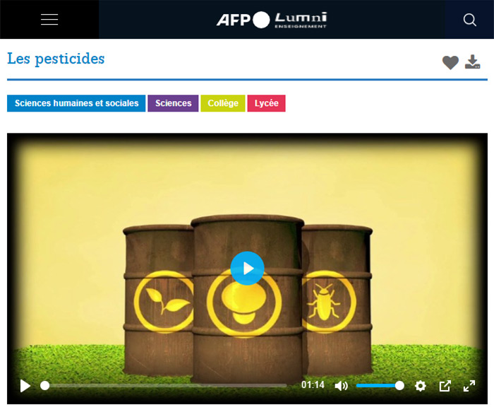Vidéo sur les pesticides sur le site de l'AFP